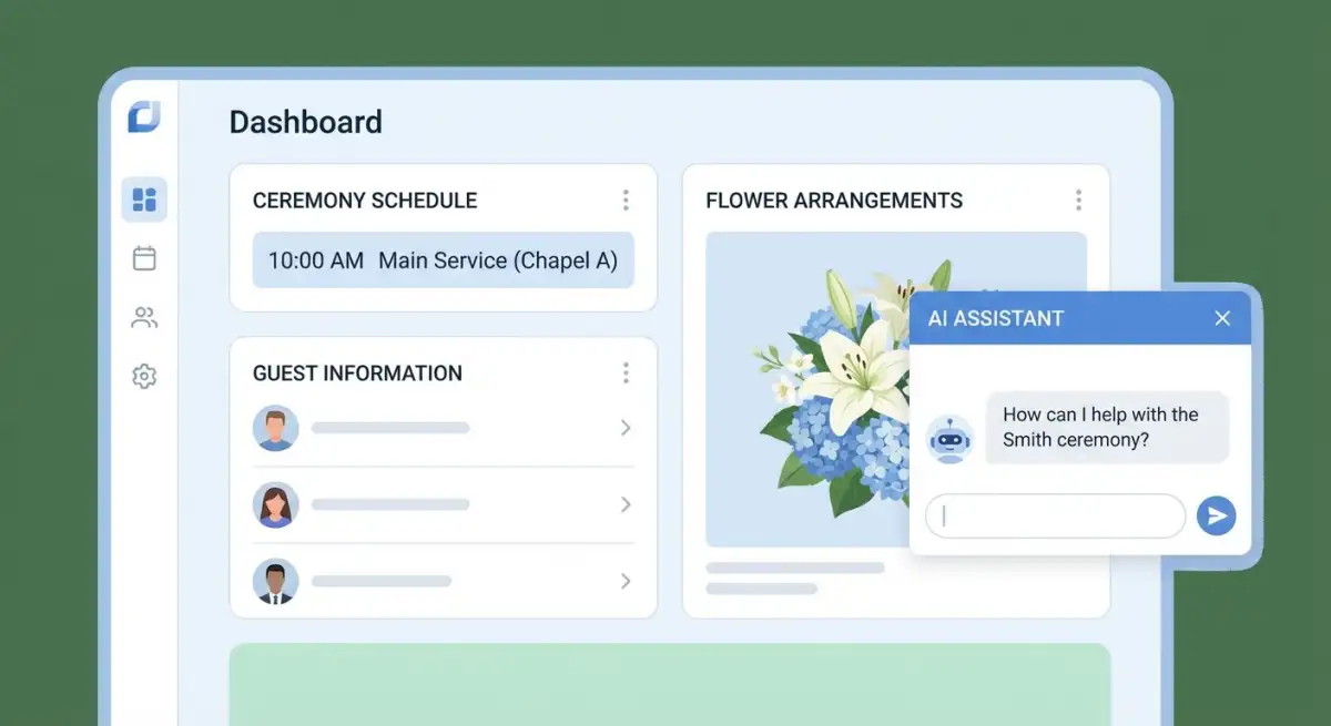 AI 殯葬輔助系統介面示意圖