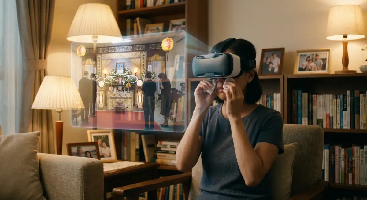 VR 遠距參與告別式示意圖